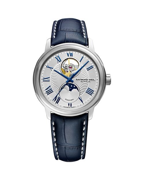 

Автоматические кожаные часы Maestro Moon Phase, скелетон, 39,5 мм Raymond Weil, цвет Multi