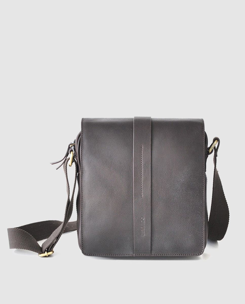 Коричневая кожаная сумка через плечо с внутренним карманом Miguel Bellido, коричневый коричневая сумка для мобильного телефона черный