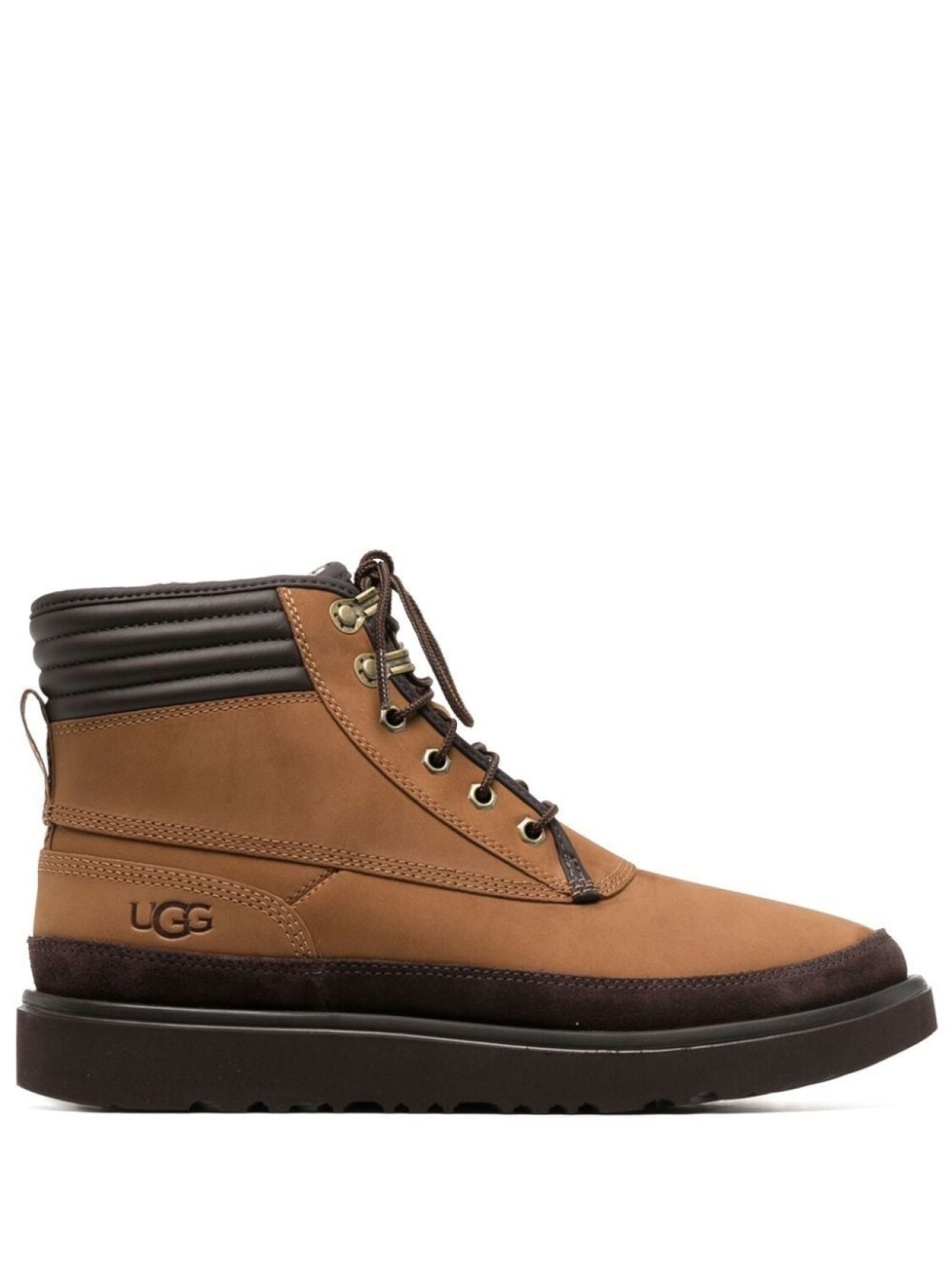 

UGG ботинки на шнуровке с дутыми вставками, коричневый