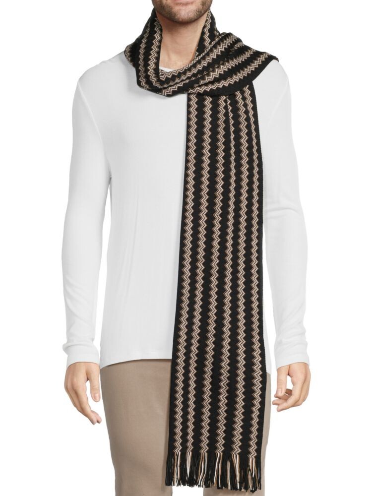 

Зигзагообразный шарф из смесовой шерсти Missoni, черный
