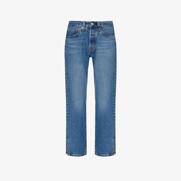 Укороченные джинсы 501 с высокой талией Levis, цвет treat yourself