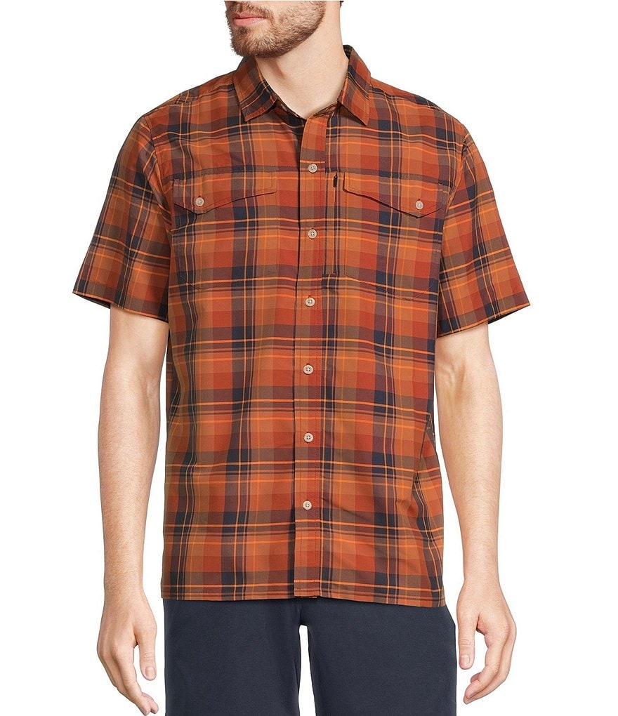 Рубашка с короткими рукавами и воротником-стойкой L.L.Bean SunSmart Cool Weave, красный