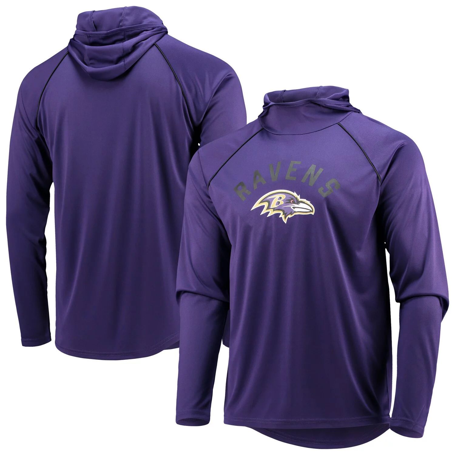 цена Мужская фиолетовая футболка с капюшоном с длинным рукавом Baltimore Ravens реглан Starter
