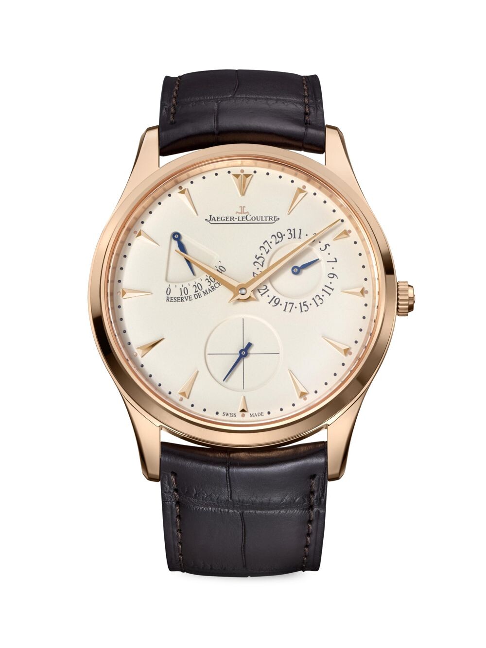 

Часы Master Ultra Thin из 18-каратного розового золота и кожи с запасом хода Jaeger-LeCoultre, черный