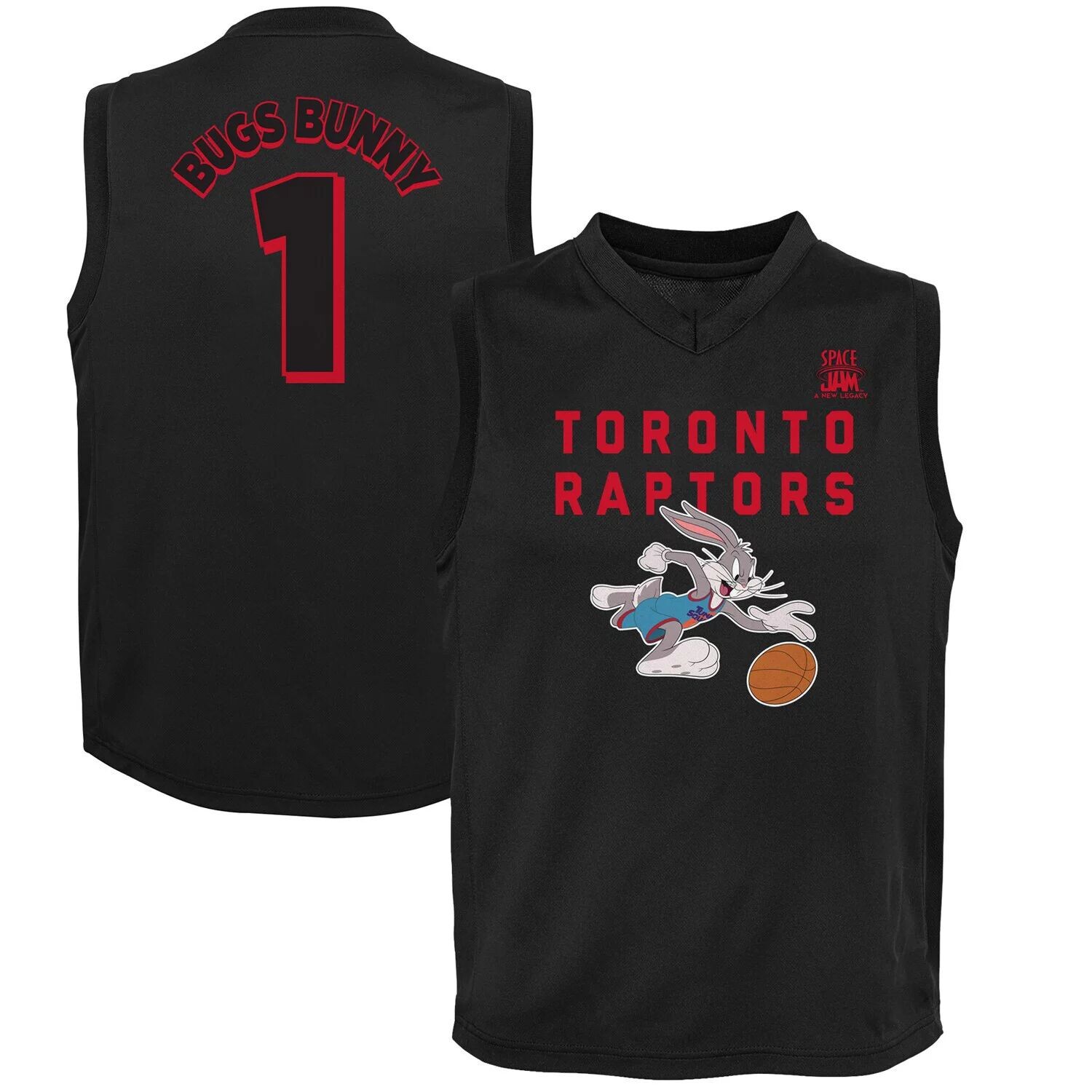 

Молодежная черная сетчатая майка Toronto Raptors Space Jam 2 Slam Dunk Outerstuff