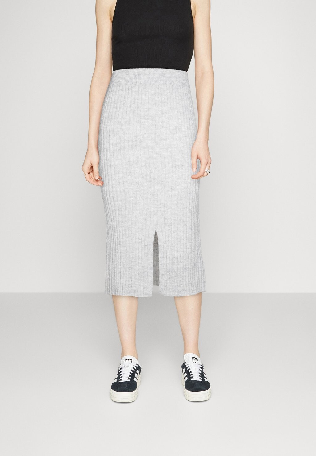 

Топ Pieces PCJOSE MIDI SLIT SKIRT, цвет light grey melange