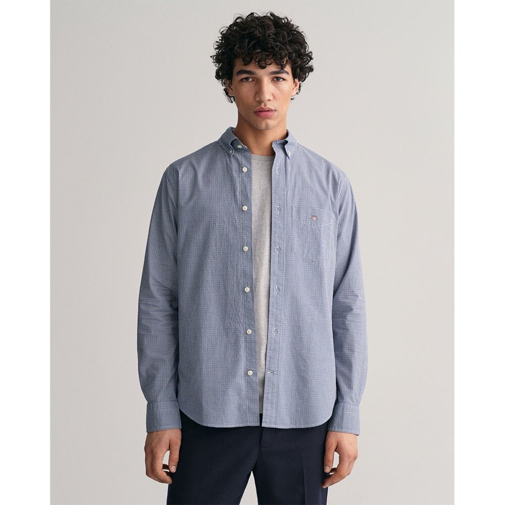 

Рубашка с длинным рукавом Gant Reg Micro Check, синий