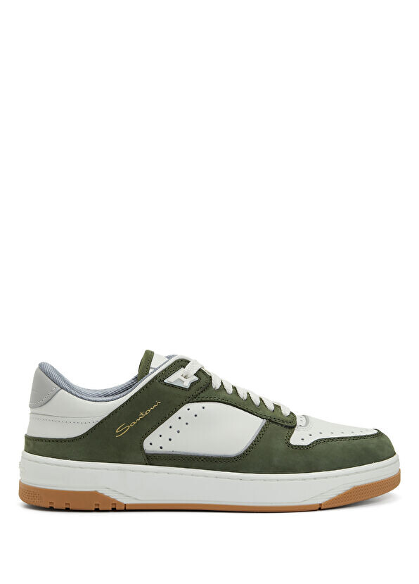 

Мужские кожаные кроссовки с логотипом Santoni Sport, зеленый