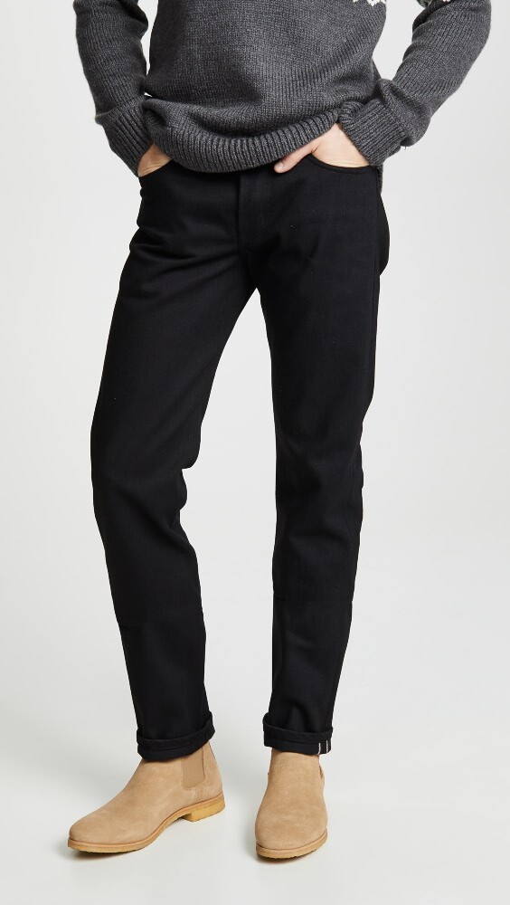 

Джинсы Naked & Famous Weird Guy Solid Black Selvedge, черный