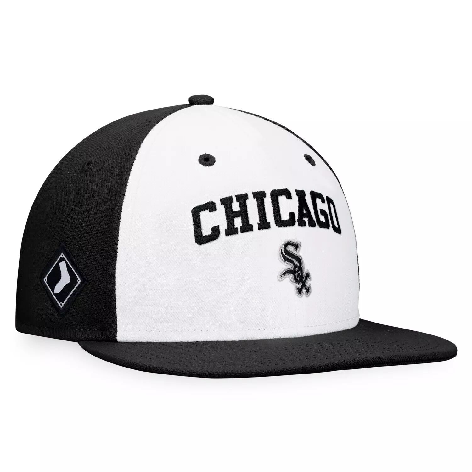 

Мужская шляпа Fanatics белого/черного цвета Chicago White Sox Iconic с цветными блоками и приталенной шляпой