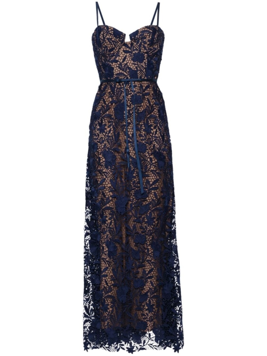 

Marchesa Notte платье из цветочного кружева, синий