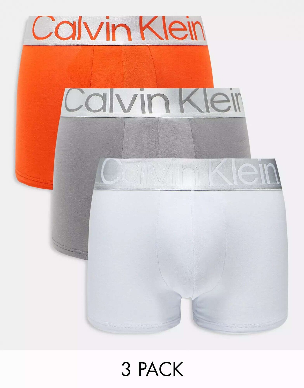 

Три пары плавок из стали Calvin Klein синего, серого и оранжевого цвета