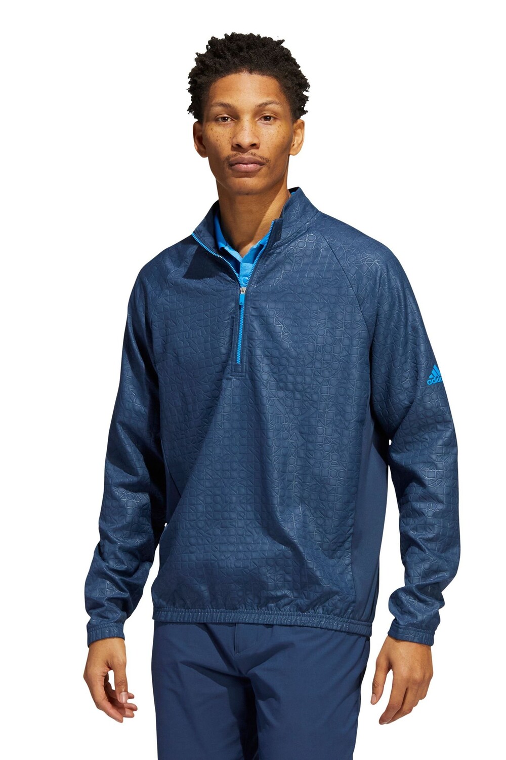 

Синяя футболка с молнией adidas Golf Deboss Primegreen Adidas Golf, синий