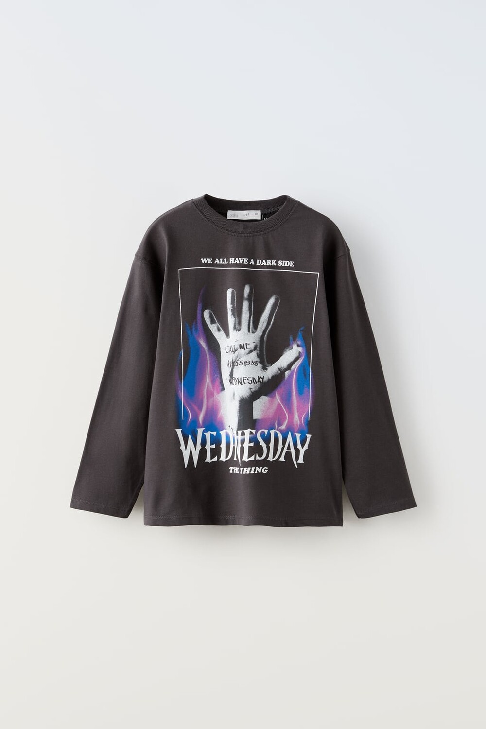 

Футболка wednesday thing ZARA, антрацитовый серый