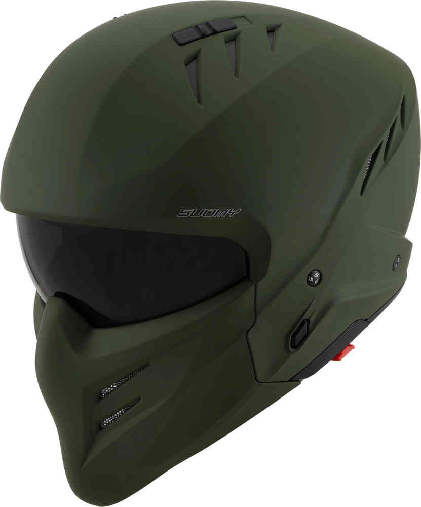 цена Броня Обычный реактивный шлем Suomy, зеленый мэтт