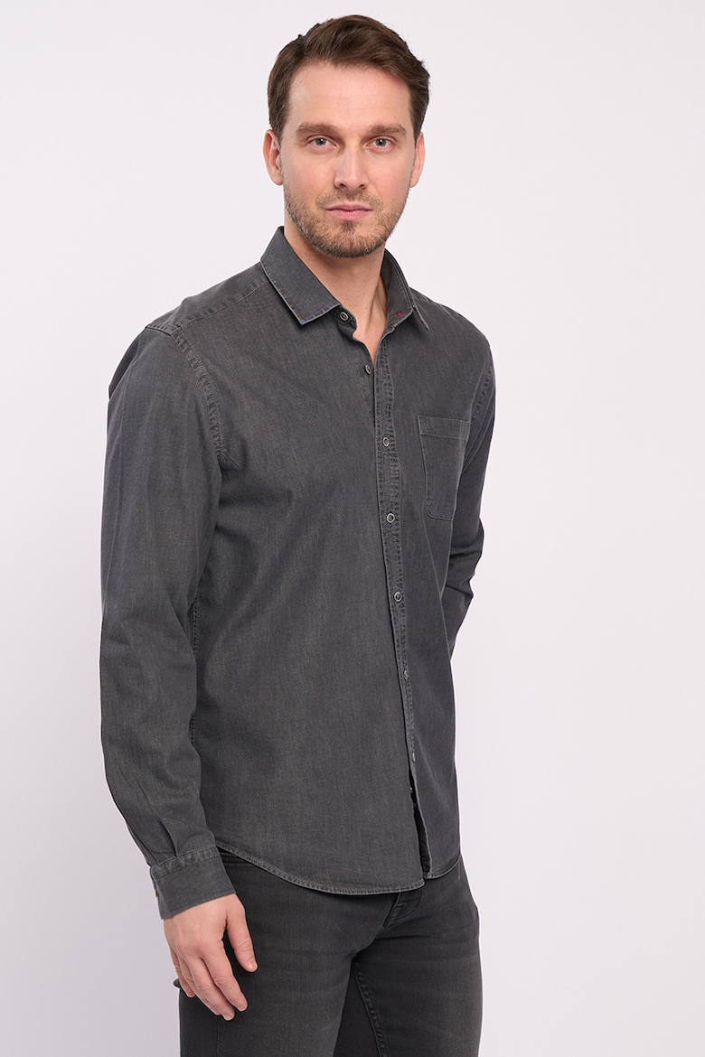 Джинсовая рубашка с нагрудным карманом Lee Cooper, серый
