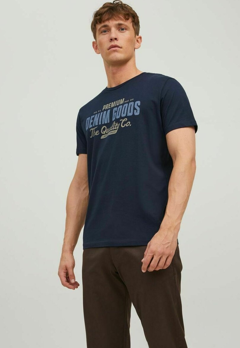 

Футболка с принтом Jack & Jones, темно-синий