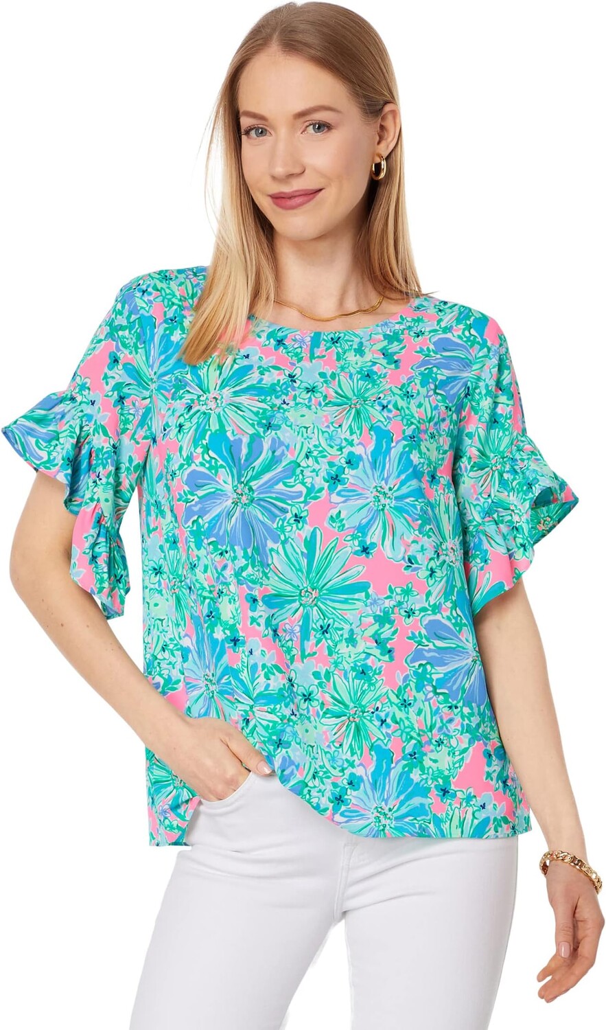

Дарла Топ Lilly Pulitzer, цвет Soleil Pink Good Hare Day