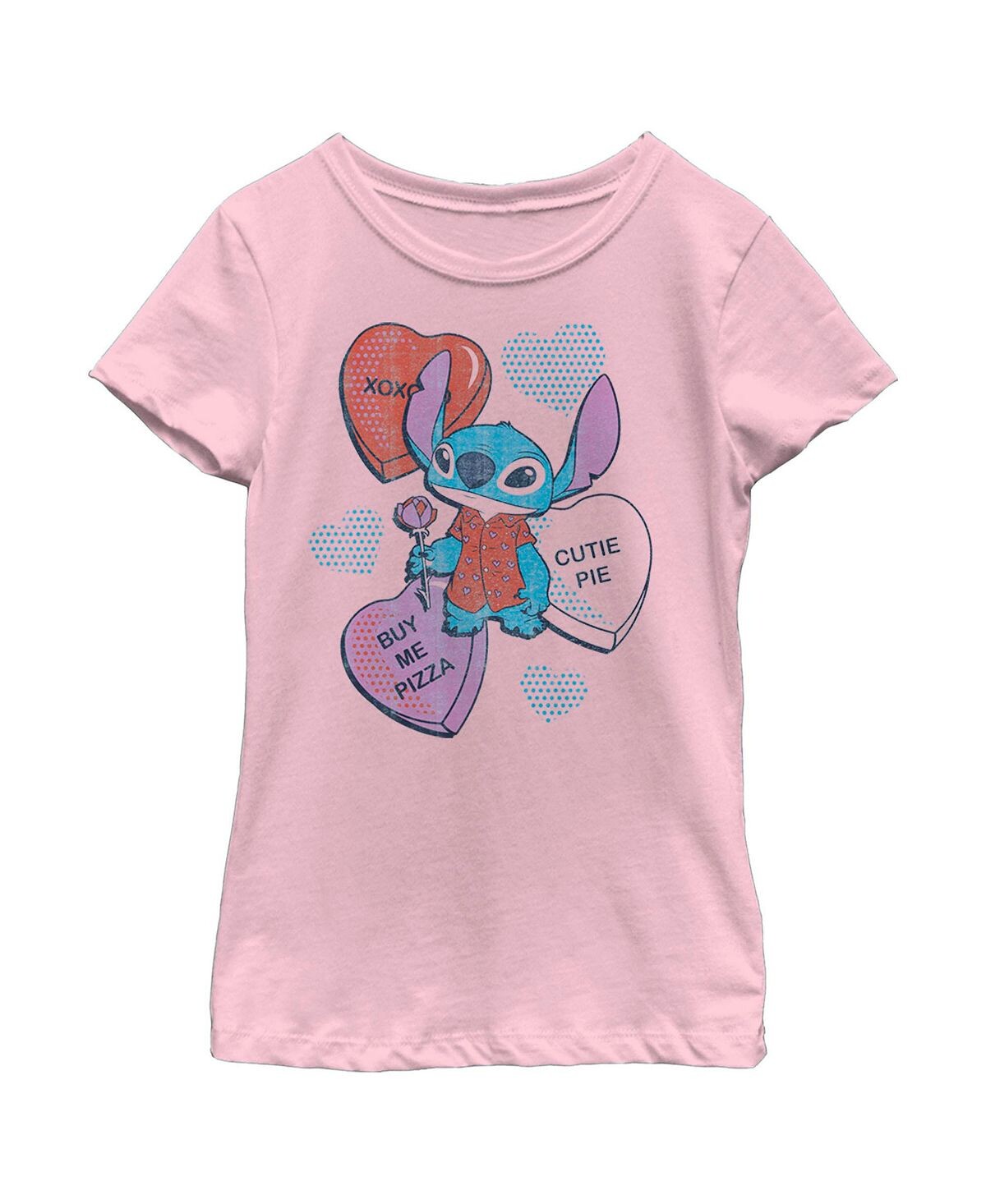 

Детская футболка Lilo & Stitch с сердечками Candy для девочек ко Дню святого Валентина Disney