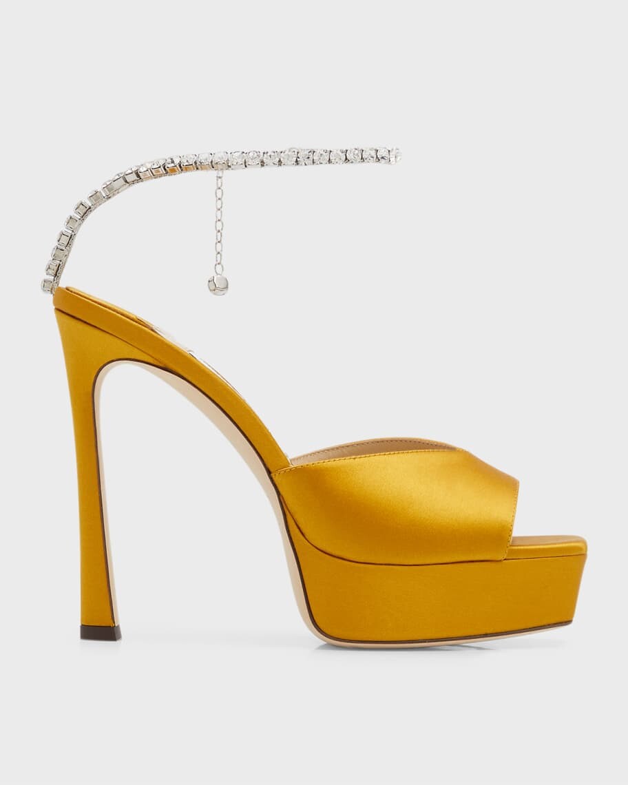 

Босоножки на платформе Saeda с кристаллами и ремешком на щиколотке Jimmy Choo