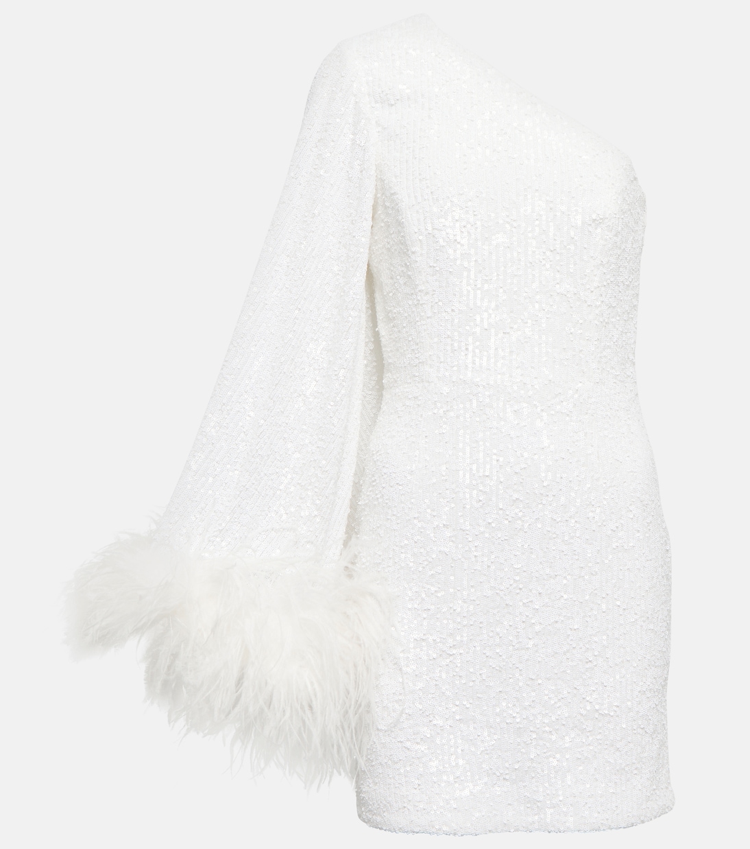 Мини-платье davina с отделкой перьями Rebecca Vallance, белый