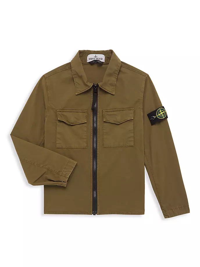 

Универсальная верхняя рубашка для маленьких мальчиков и мальчиков Stone Island, цвет military green