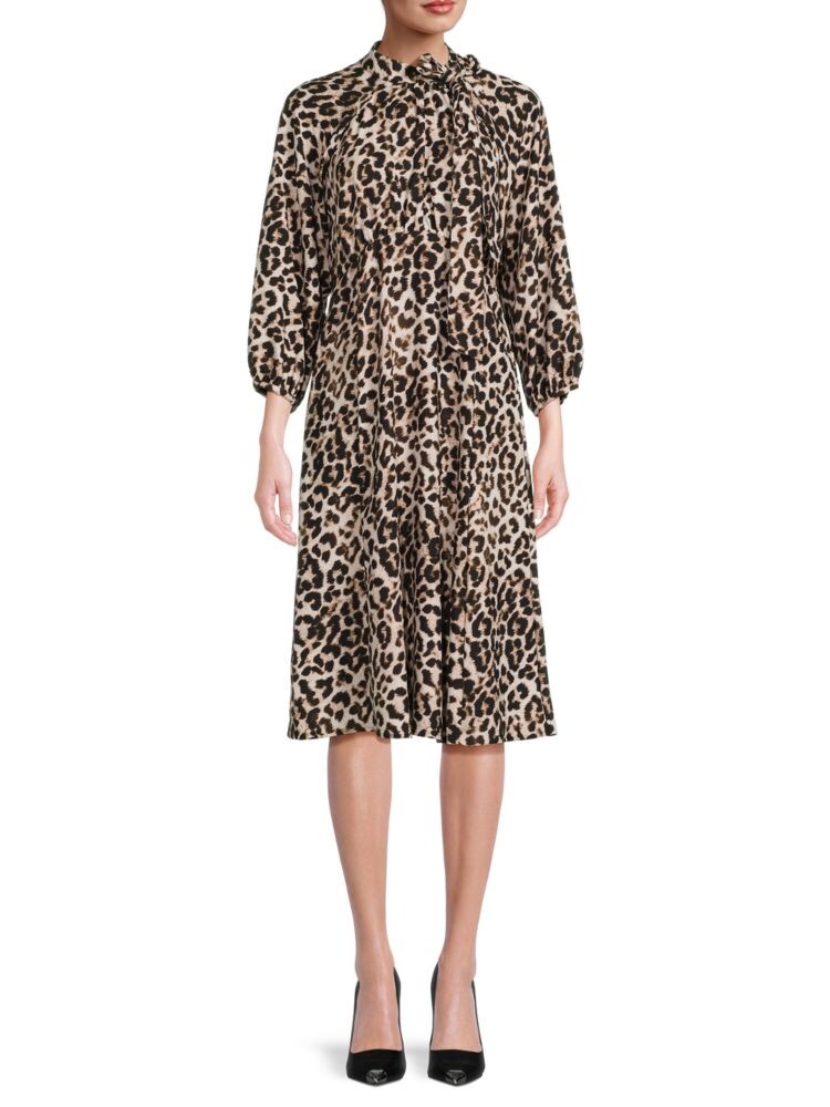 

Платье с леопардовым принтом Calvin Klein, цвет Khaki Brown, Коричневый
