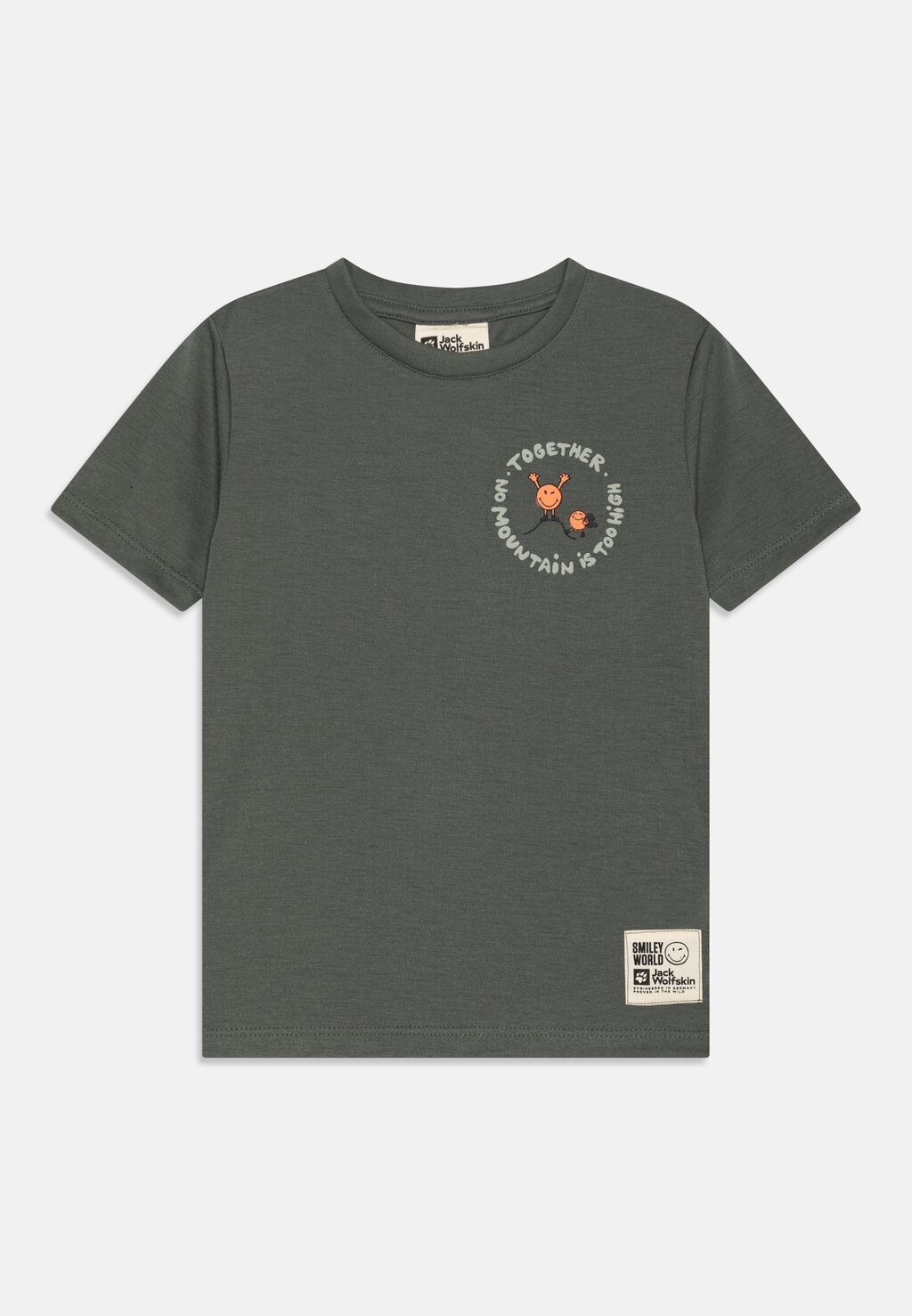 

Футболка с принтом SMILEYWORLD TOGETHER UNISEX Jack Wolfskin, цвет slate green