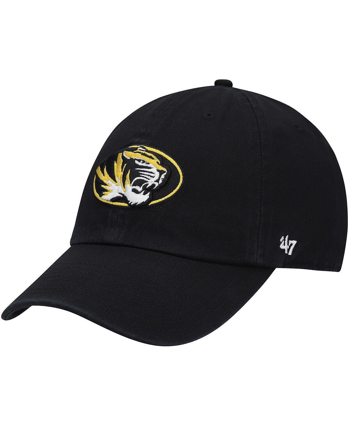 

Мужская регулируемая кепка с логотипом '47 Black Missouri Tigers Clean Up '47 Brand