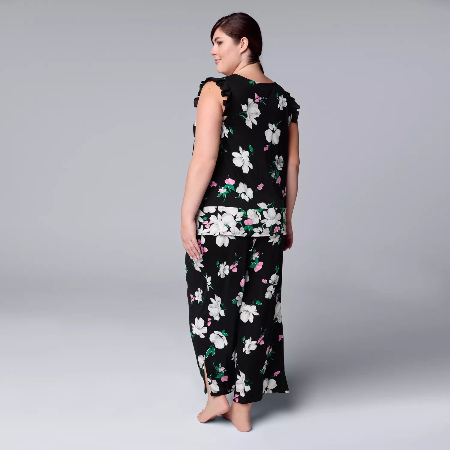 

Пижамная майка размера плюс Simply Vera Vera Wang и укороченные широкие пижамные штаны для сна Simply Vera Vera Wang