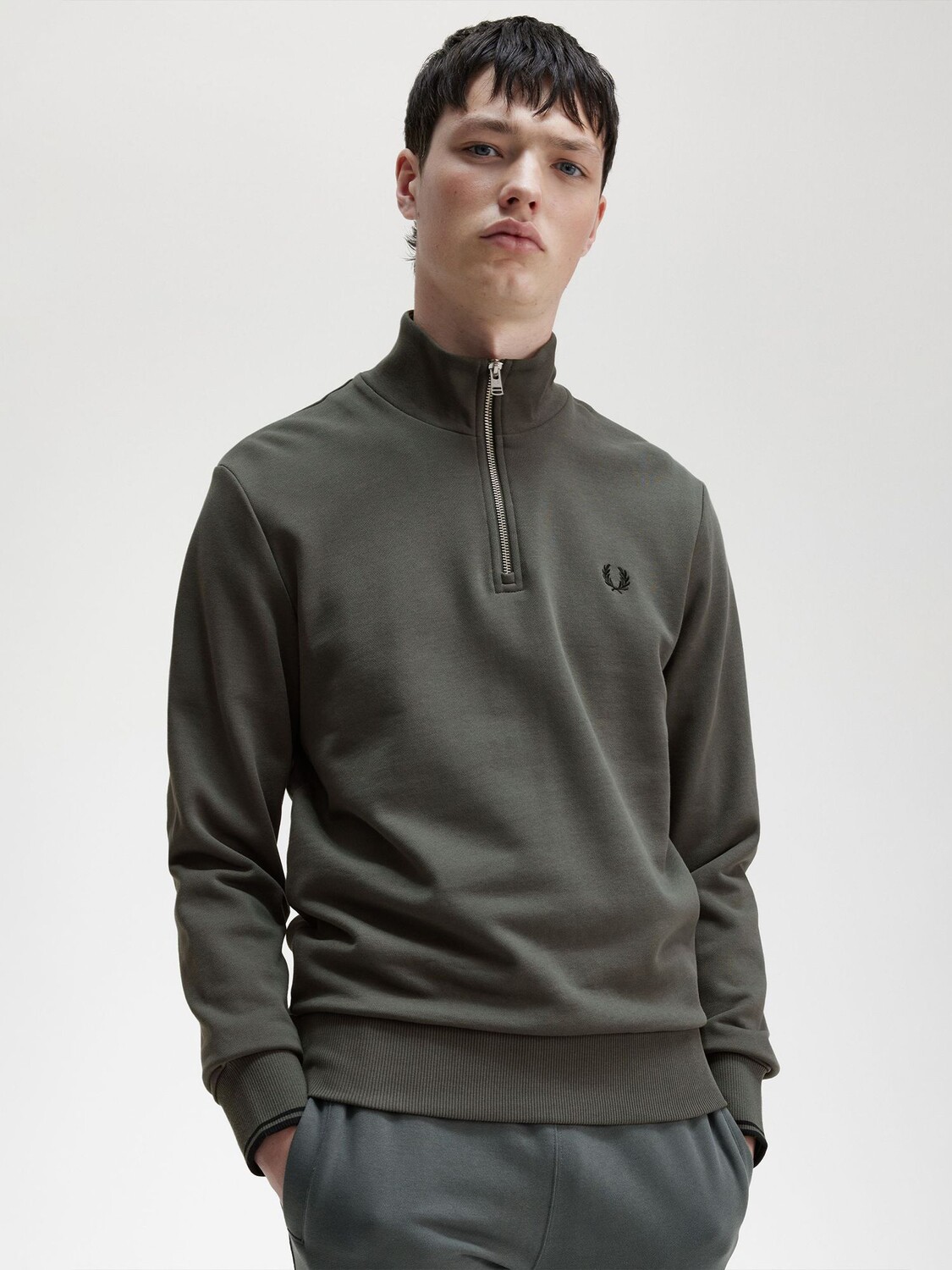 

Толстовка на молнии до половины Fred Perry, зеленый