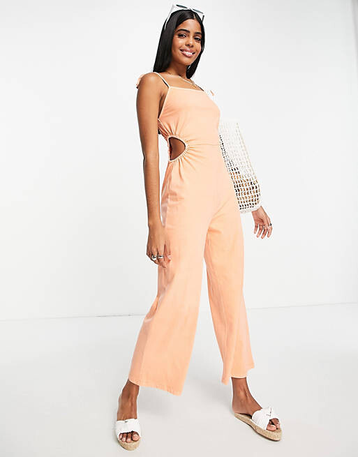 

Оранжевый комбинезон-комбинезон с вырезанными деталями ASOS DESIGN