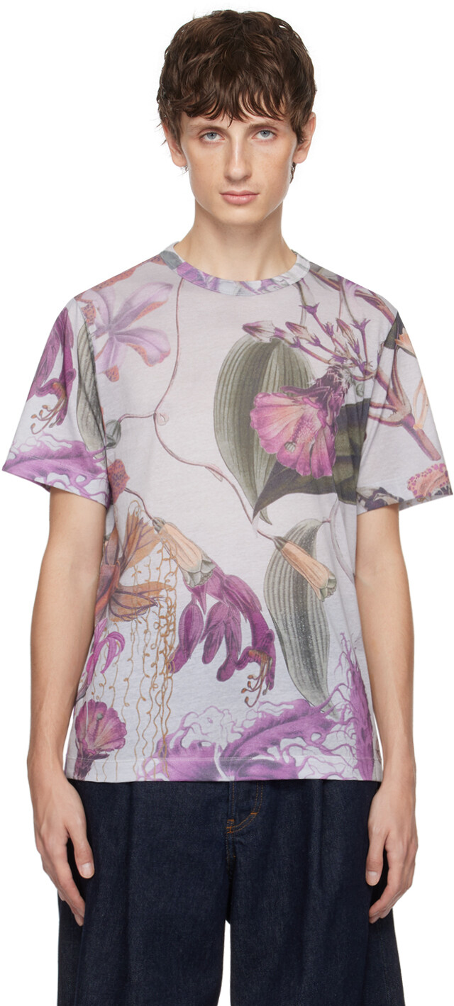 

Серая футболка с принтом Dries Van Noten, Серый
