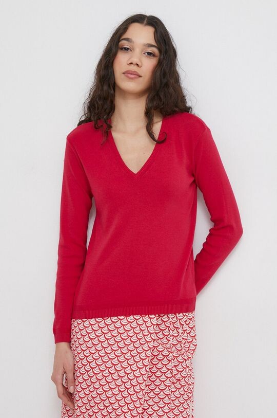 

Хлопковый свитер United Colors of Benetton, розовый
