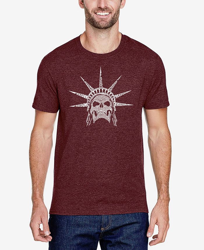 Мужская футболка премиум-класса с короткими рукавами Word Art LA Pop Art, цвет Burgundy американа чино 2
