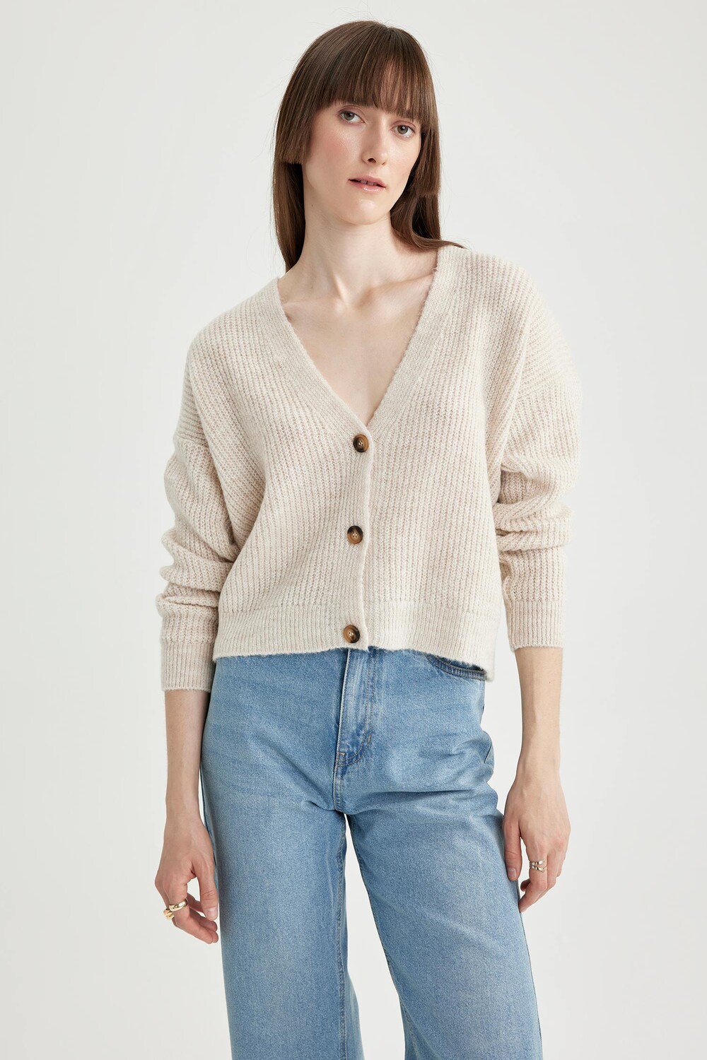 

Кардиган DeFacto Strickjacke REGULAR FIT, бежевый