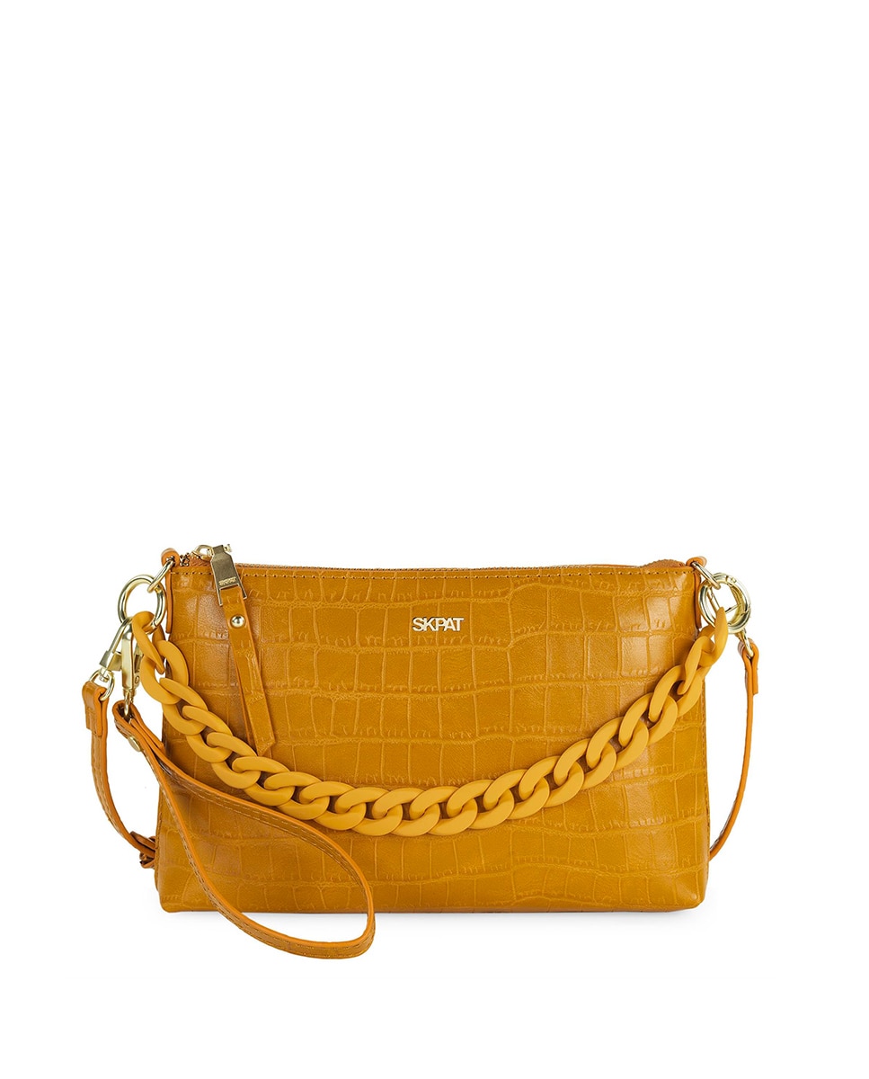 цена Многопозиционная женская сумка через плечо Coco цвета охры SKPAT, золотой