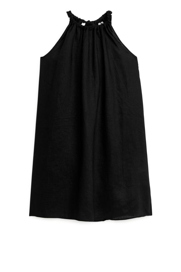 Льняное платье без рукавов Arket, черный