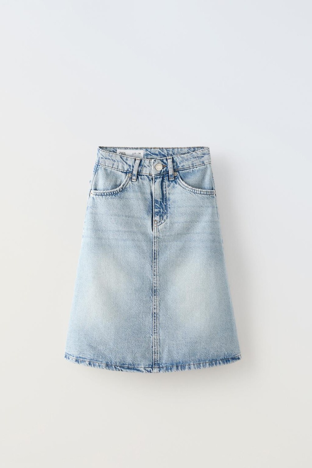 Длинная джинсовая юбка ZARA, синий