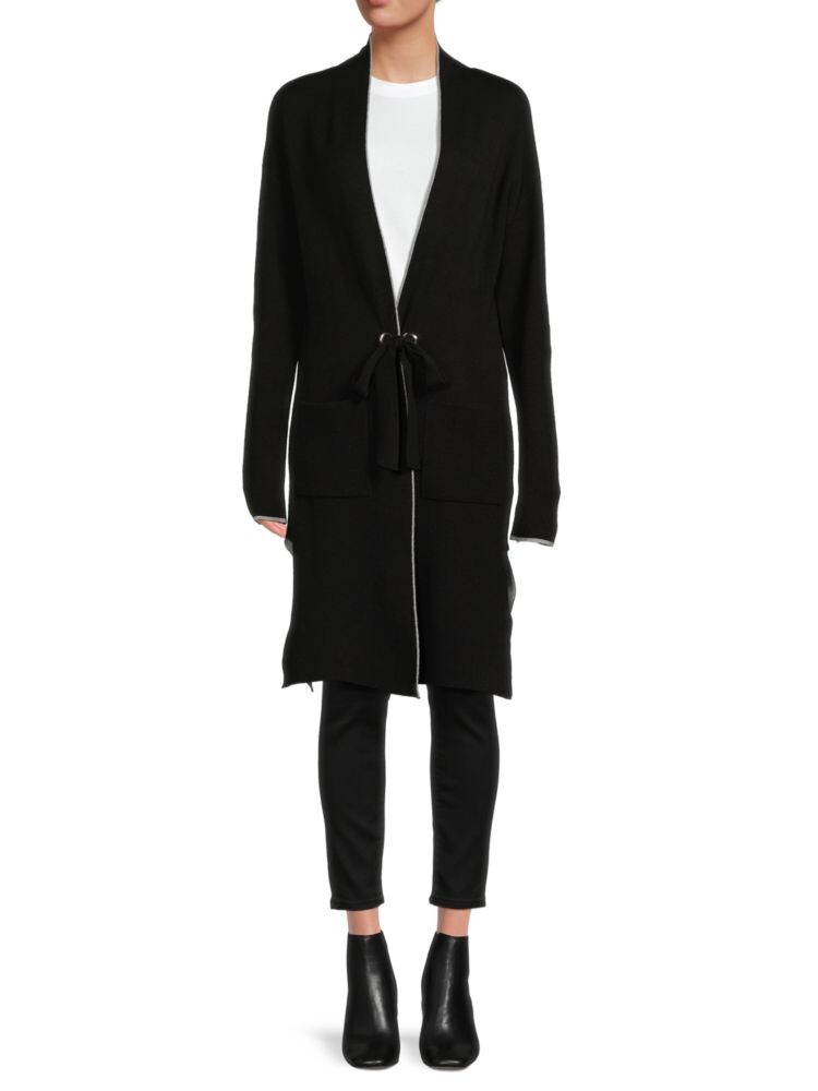 

Удлиненный кардиган с кончиками Ellen Tracy, цвет Black Light Grey