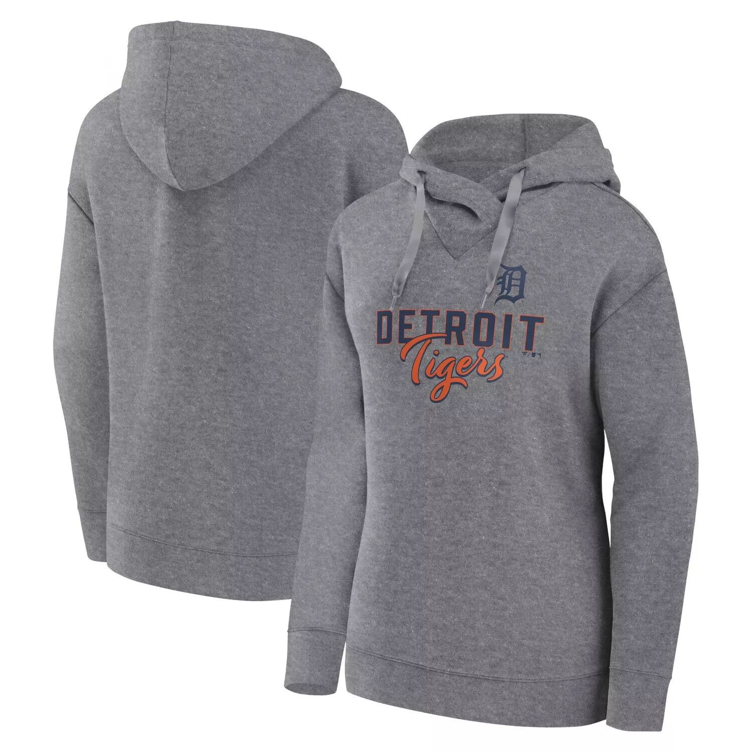 

Женский пуловер с капюшоном больших размеров «Heather Grey Detroit Tigers»