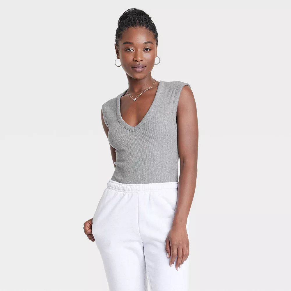 

Женское боди в рубчик Universal Thread, цвет Heather Gray