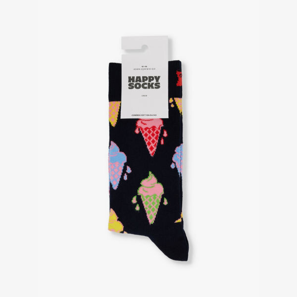 

Носки цвета мороженого из смеси эластичного хлопка Happy Socks, синий