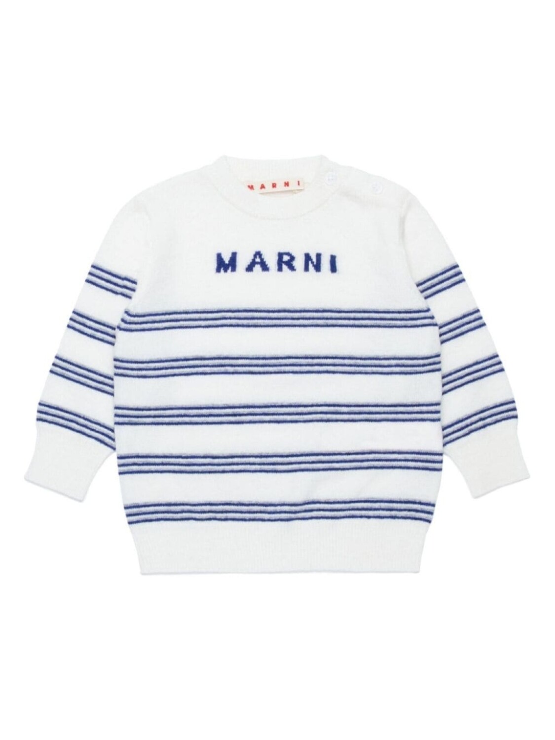 

Marni Kids полосатый джемпер с логотипом, белый
