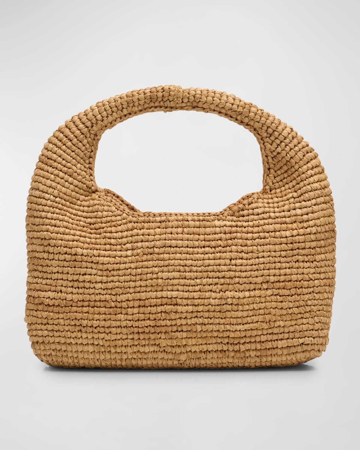 

Сумка Half Moon с ручкой сверху из рафии Manebi, цвет Natural Raffia Tan