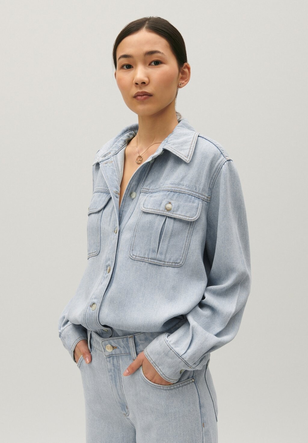 

Рубашка Calisto Claudie Pierlot, цвет denim clair