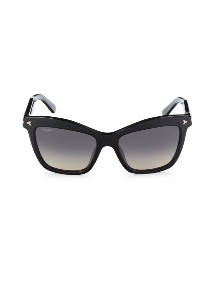 Солнцезащитные очки «кошачий глаз» 56MM Bally, черный