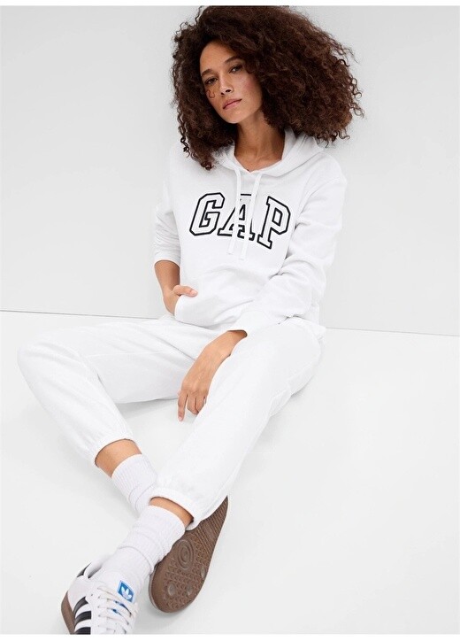 

Белый женский спортивный костюм с воротником с капюшоном Gap