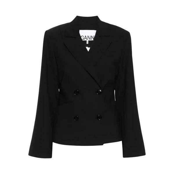 

Куртка blazer mit weiten armen 099 black Ganni, черный