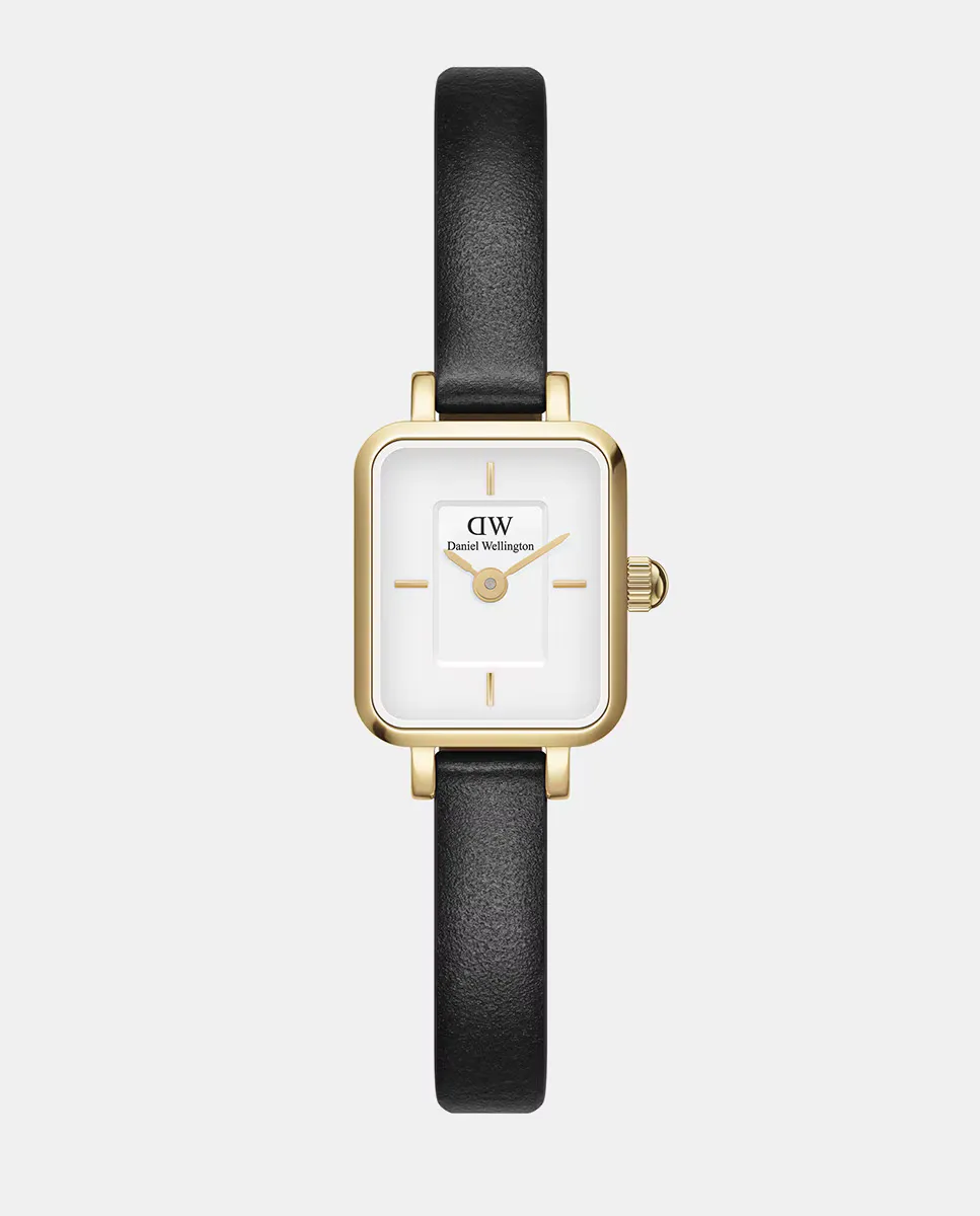 

Quadro Mini DW00100729 черные кожаные женские часы Daniel Wellington, черный